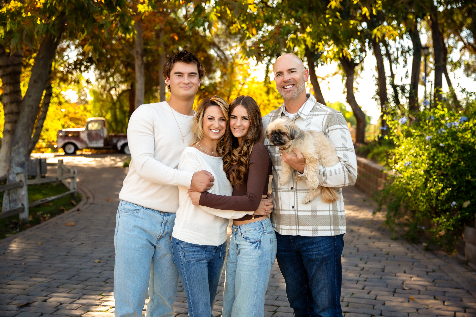 Family portrait taken at a temecula winery
